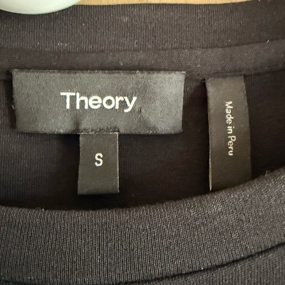 THEORY Black Supima Cotton T-Shirt Mini Dress Women’s Small Short Sleeve NWOT - Picture 4 of 9